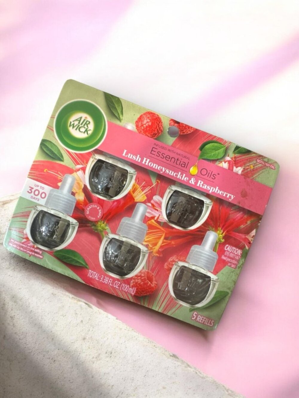 Air Wick Plug In Refills Honeysuckle Raspberry Essential Oils 5 Count Pack - Picture 4 of 4